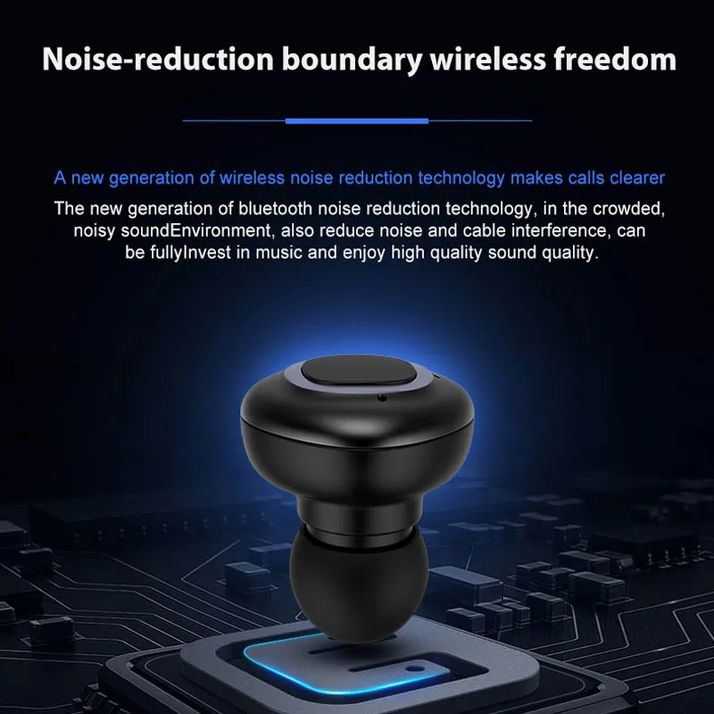 Мини Bluetooth наушники беспроводные наушники с зарядным устройством для iPhone X 8/8P samsung huawei ING-SHIPPING - Цвет: Черный