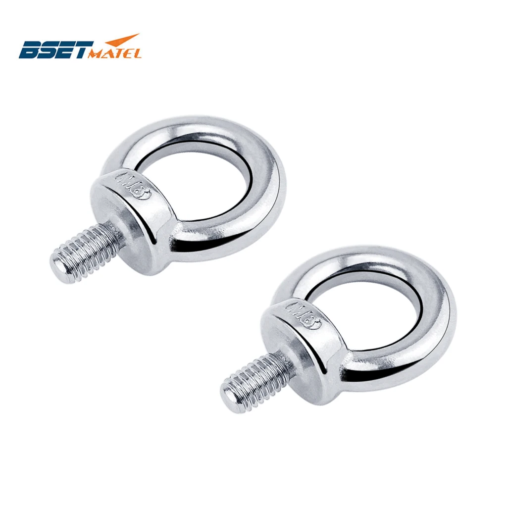 

2PCS DIN580 M6 Eye Bolt 304 Stainless Steel Marine Lifting Eye Screws Ring Loop Hole for Cable Rope Eyebolt Boat Acceories