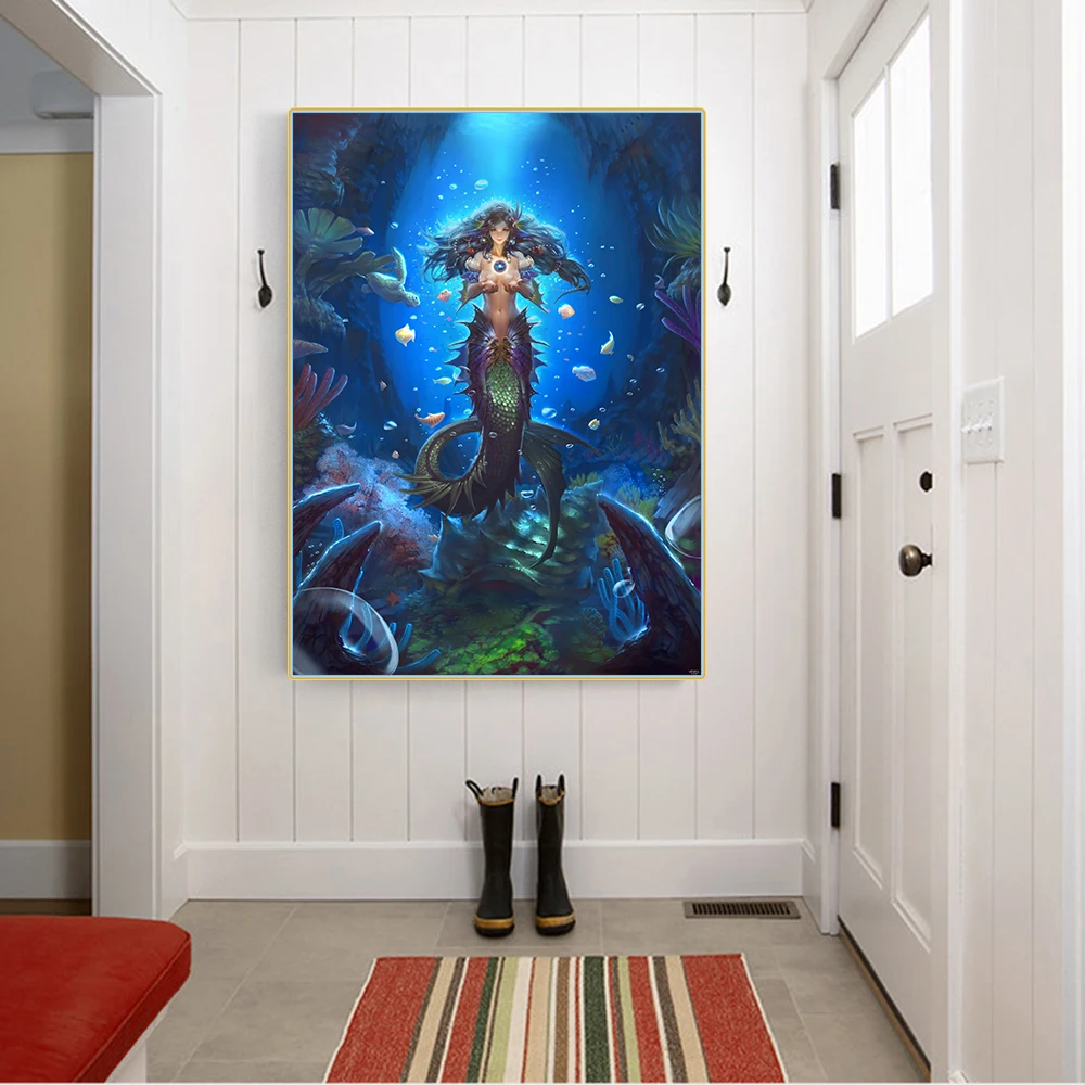 Citon The legend of the Magic Mermaid холст художественная живопись маслом художественное оформление стен Современное