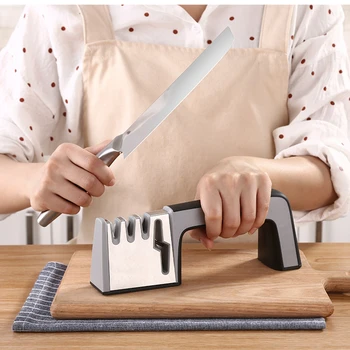 

4 Stage Professional Knife Sharpener Kitchen Tools Tungsten Diamond Ceramic Manual Scissors Sharpener Grinder Knives Whetstone
