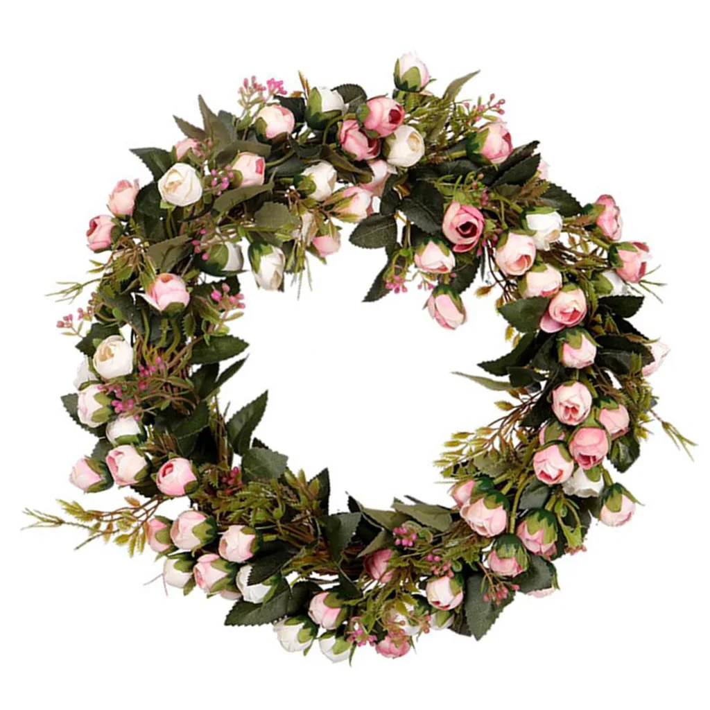 Artificial Floral Door Wreath, Outer Diameter - Home Wedding Party Decor