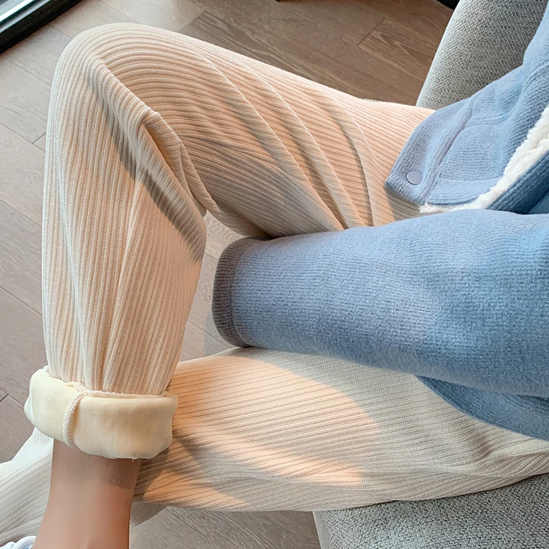

Chenille corduroy pants winter plus size plus cashmere harem sweatpants