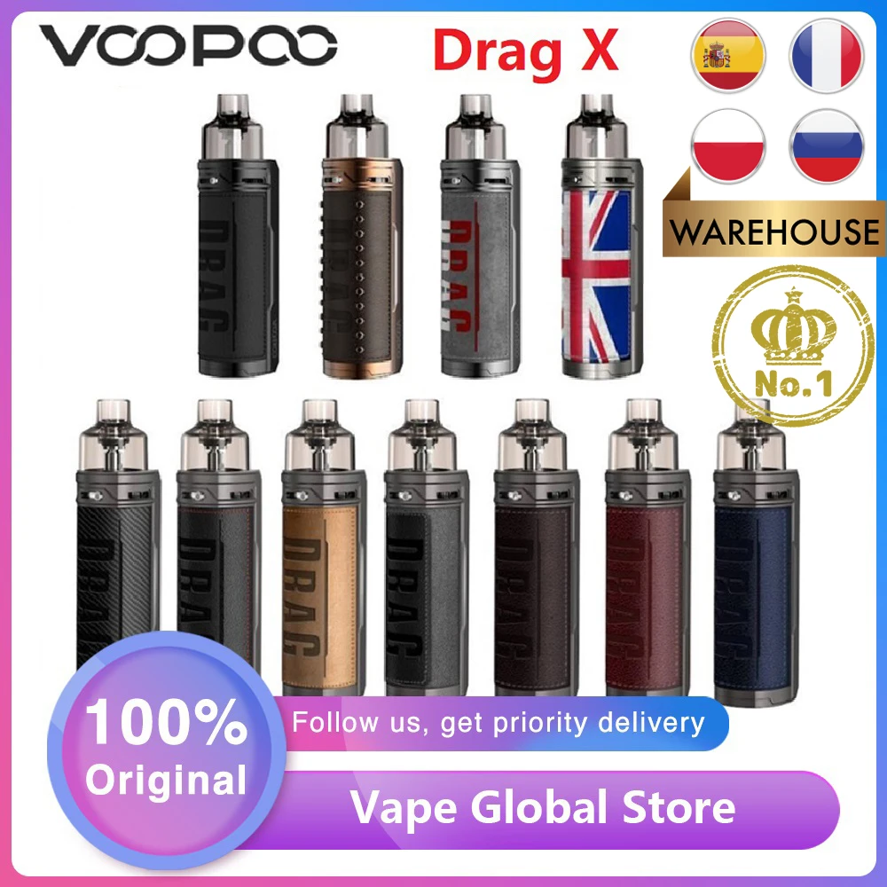 Оригинальный VOOPOO перетащите X мод под комплект с 4 5 мл Pod PnP VM6 0.15ohm / VM1 0.3ohm катушки 80