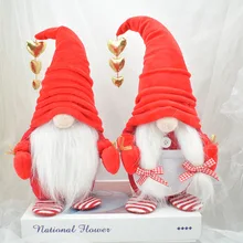 Poupée du vieil homme sans visage, rouge, assise, pour la saint valentin, cadeau de décoration pour les fenêtres de noël, nouvelle collection 2021