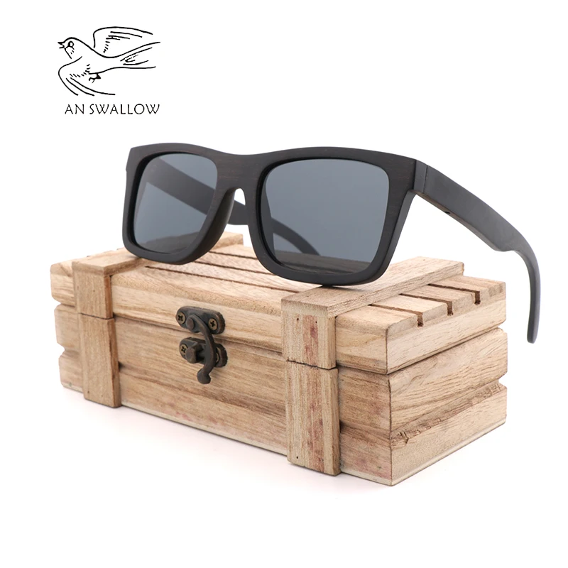 Вторичные солнцезащитные очки из черного дерева глобальная версия мужские