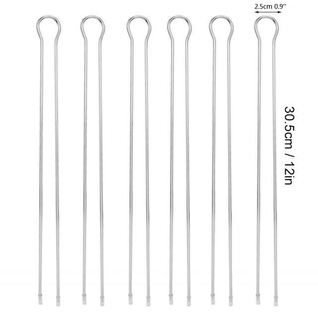 6Db U Shape Bbq Grillálással Nyárs Rozsdamentes Acél Kebab Táskával Hordozható Grill -Bot Tűkészlet 30 Cm 12 Hüvelyk - Image 2