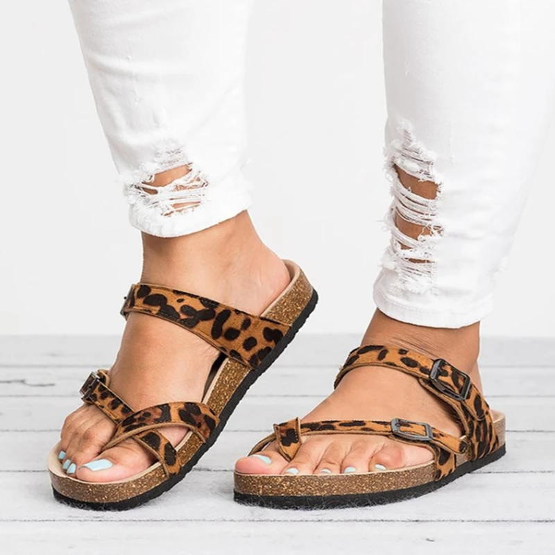 Ladies Platform Shoes 2020 Summer Fashion Rainbow Clip Toe Flip Flops Rome Style Cork Slippers Antiskid Beach Women Sandals