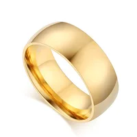 8 مللي متر الأساسية خاتم الزواج للرجال الذهب و لهجة الفولاذ المقاوم للصدأ لنا حجم الذكور المجوهرات