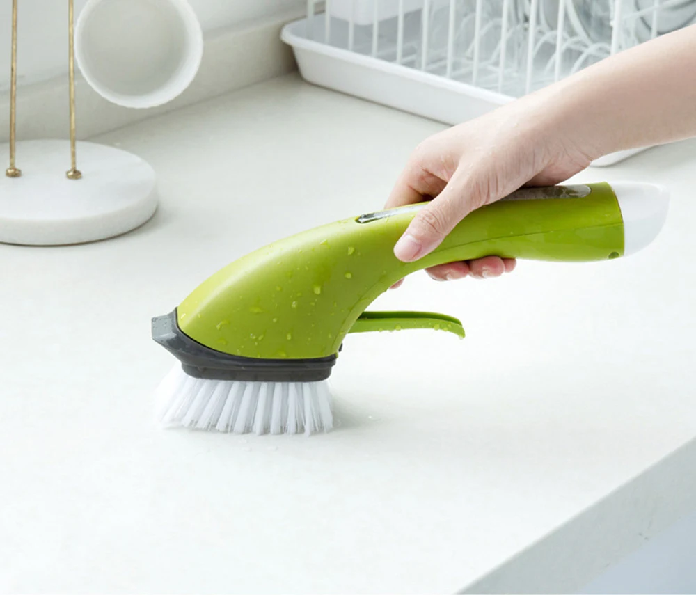 Cleaning Brush With Liquid Soap Dispenser Scrubber Detergent Sponge Brush  Kitchen Cleaning Tools - Price history & Review, AliExpress Seller -  GEOWORKS Store