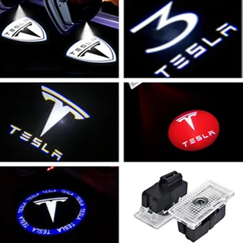 

2Pcs Car LED Courtesy Ghost Shadow Welcome Light Laser Logo Projector Door Light For Tesla MODEL 3 S X