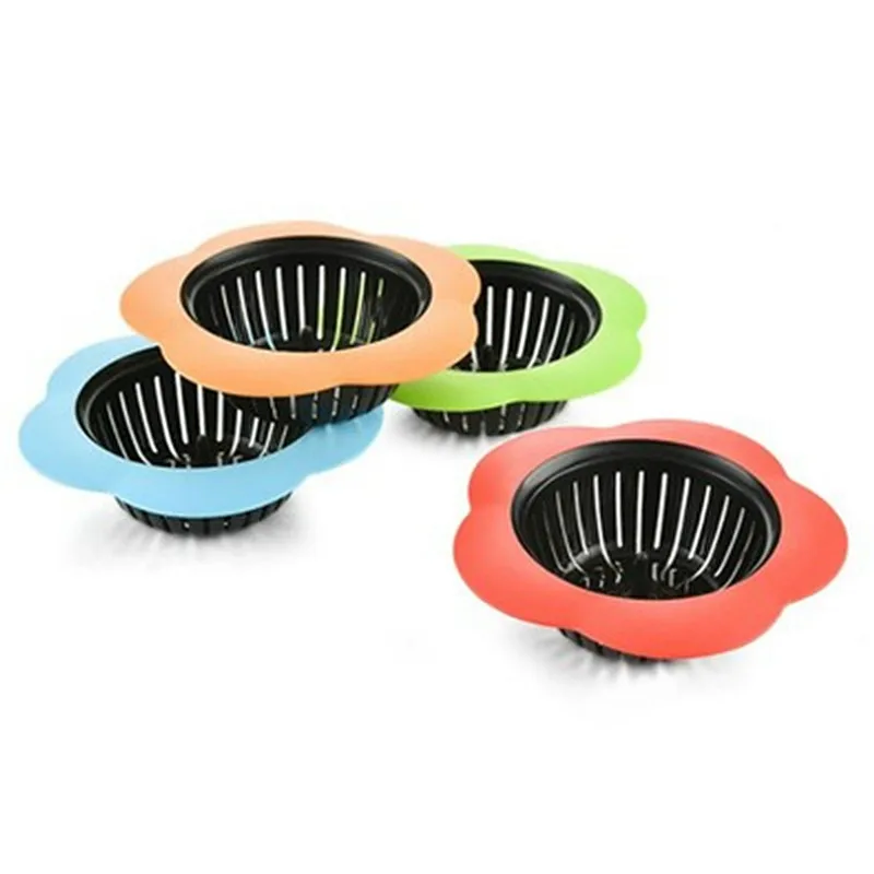 De silicona cómodo fregadero colador Fregadero de ducha desagüe cubierta desagüe fregadero Filtro de fregadero de cocina plástico tapón bañera pelo filtro
