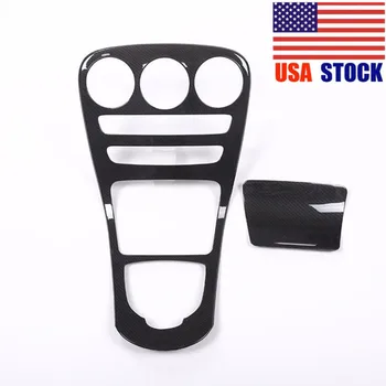 

2PCS Center Console Panel Decoration Cover Trim For Benz C Class No Clock W205 C180L 2015-17 Carbon Fiber Color
