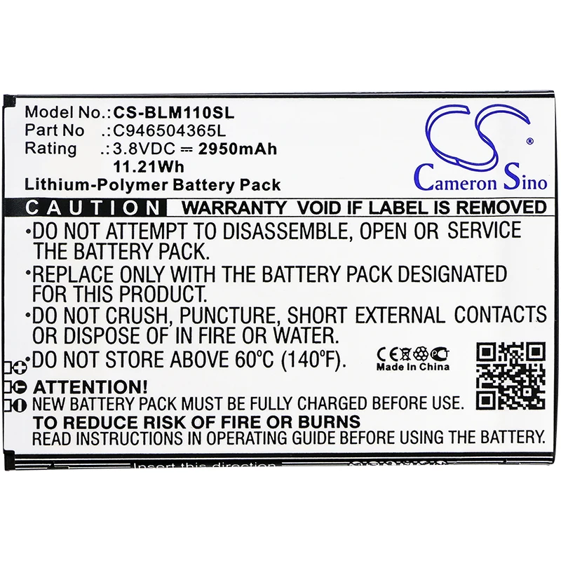 Аккумулятор Cameron Sino 2950mAh для BLU L0110EE L0110UU Life Max, C946504365L