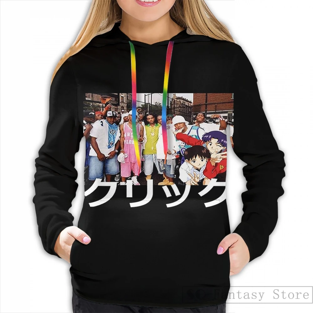 Women Мужские толстовки, свитшоты для женщин забавные Dipset x Evangelion x Clique Повседневная Толстовка с капюшоном - Цвет: Women