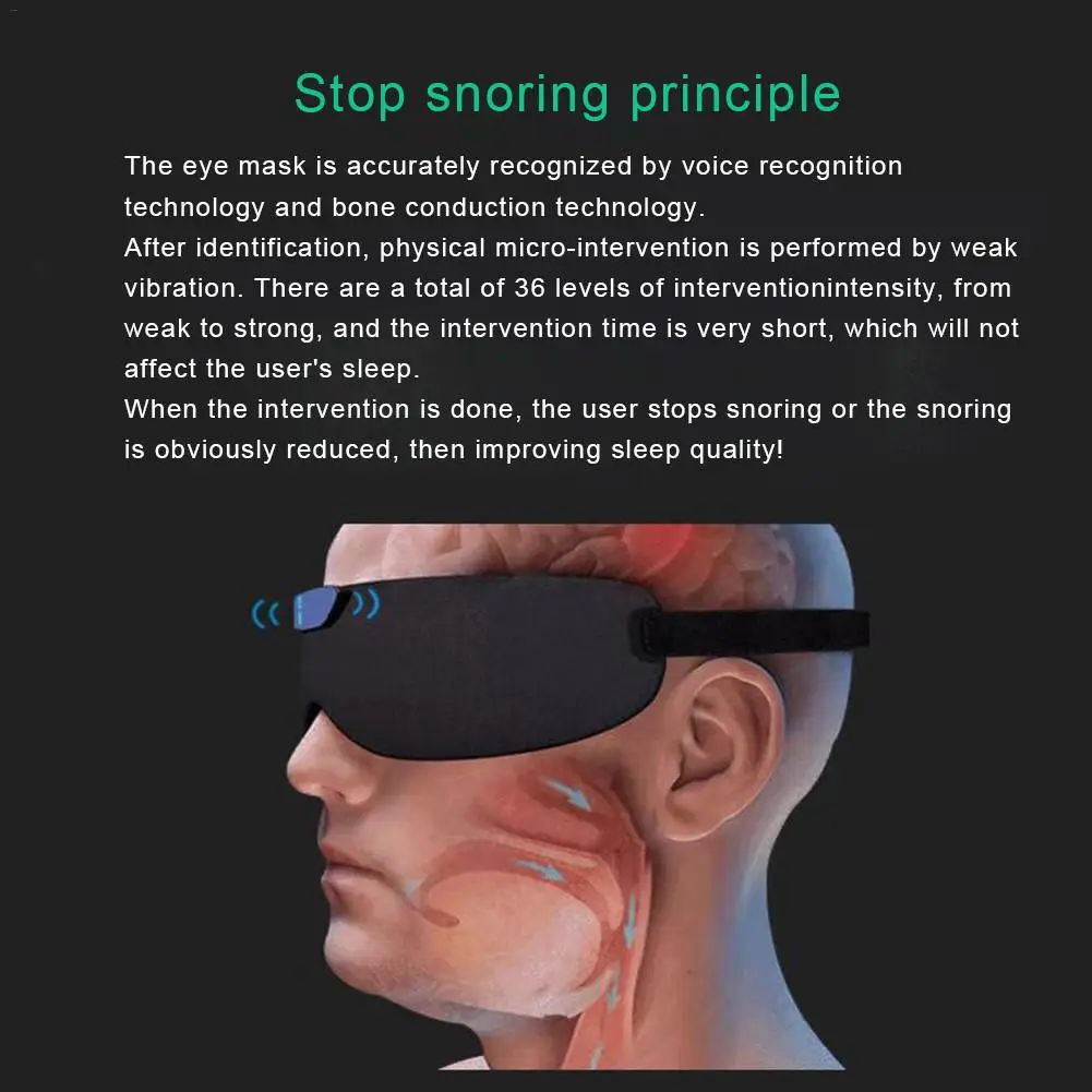  Smart Snoring Eye Mask Sleepace Sleep Comfortable Eye Mask Bluetooth Wireless Sleeping Eye Shades M - 4000330868325