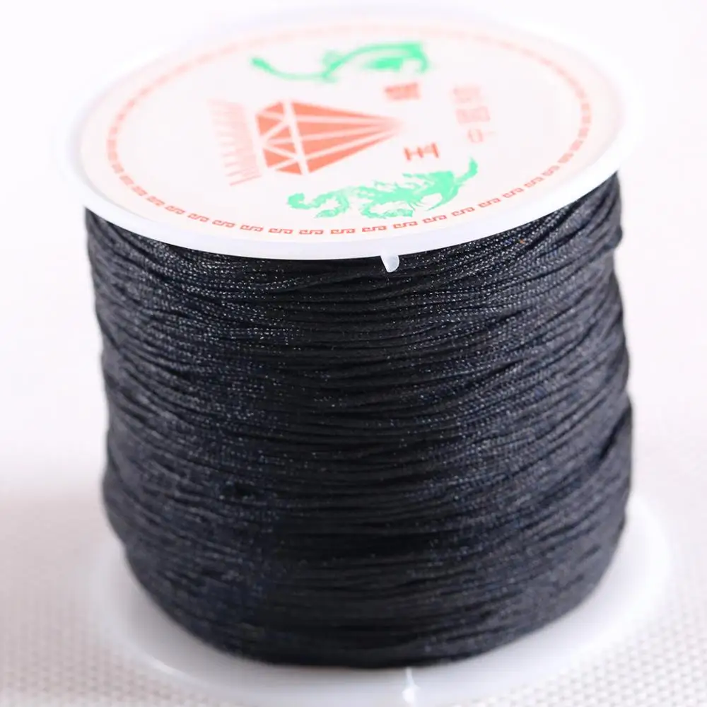 

2Rolls 0.5MM Black Nylon Beading String Thread Rectangle Line for Jewelry Making Bracelet Necklace 50M/Roll Cord
