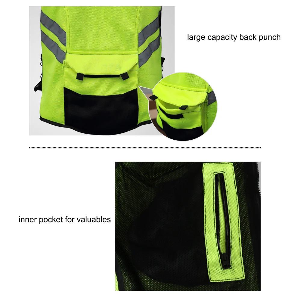 

Sports Motorcycle Reflective Vest High Visibility Fluorescent Riding Safety Vest Racing Sleeveless Jacket Moto Gear (XXXL)