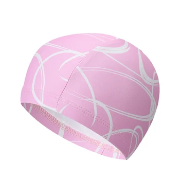 

Women Men Fashion Ear Protection Pool Swimming Cap Quick Dry Durable Diving Elastic Printed Summer Hat Sports Long Hair Adult