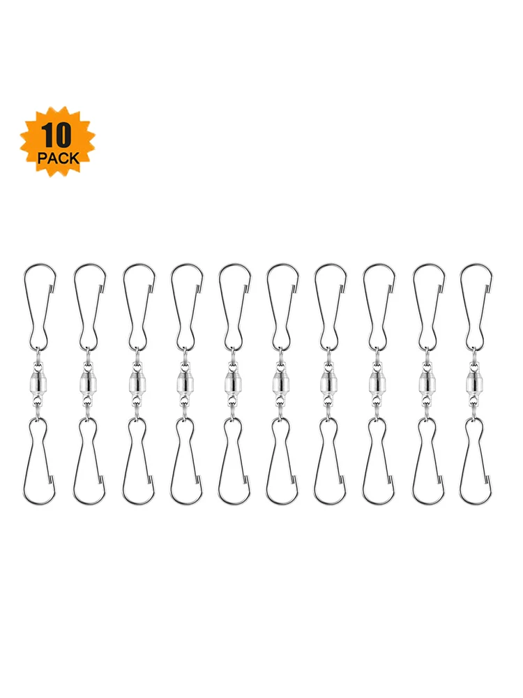 10 Pcs Black Swivel Hooks Clips Wind Spinners Smooth for Wind Chimes Crystal NU 