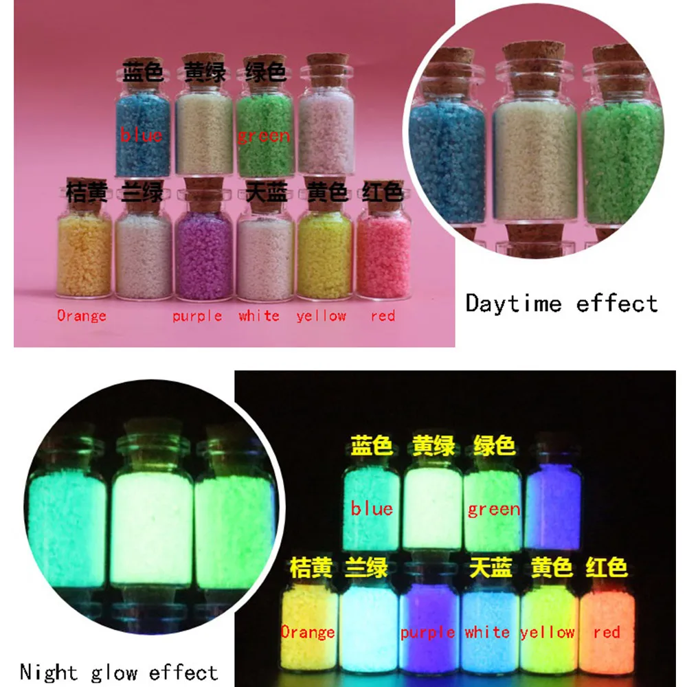 5pcs/set of luminous fish tank decoration sand aquarium fluorescent sand glowing in the dark family party wedding DIY stone