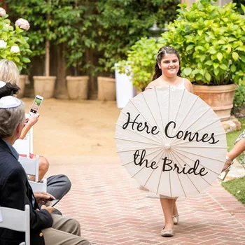 

Custom Bridal Parasol, Wedding Ceremony Decor Umbrella, Ring Bearer Flower Girl Photography Prop, Engagement gift Sign Banner