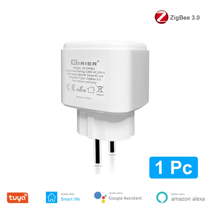 Tuya Zigbee 3.0 Smart Plug 16a With Power Monitor Wireless App