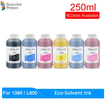 

250ML/Bottle Eco-Solvent Ink For Epson DX5 DX6 DX7 DX10 Printhead 4800 4880 R2000 TX800 1390 1500W L800 L1800 Eco Solvent Ink