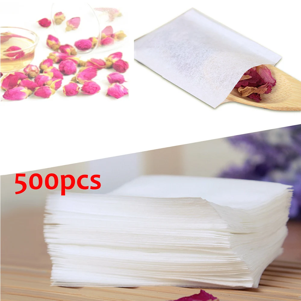 500pcs Tea Bags Bags For Tea Bag Infuser With String Heal Seal 5.5x6.2cm Sachet Filter Paper Teabags Empty Tea Bags