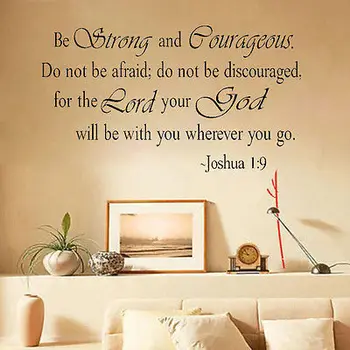 

BE STRONG AND COURAGEOUS JOSHUA 1:9 QUOTE RELIGIOUS ART removable WALL STICKER