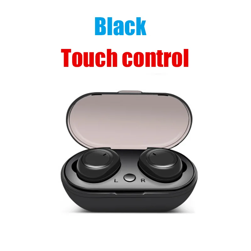 Беспроводные Bluetooth наушники TWS 5,0 bass air наушники спортивные гарнитуры с микрофоном для iphone xiaomi dots PK T1 pro gt1 tws - Цвет: Black touch
