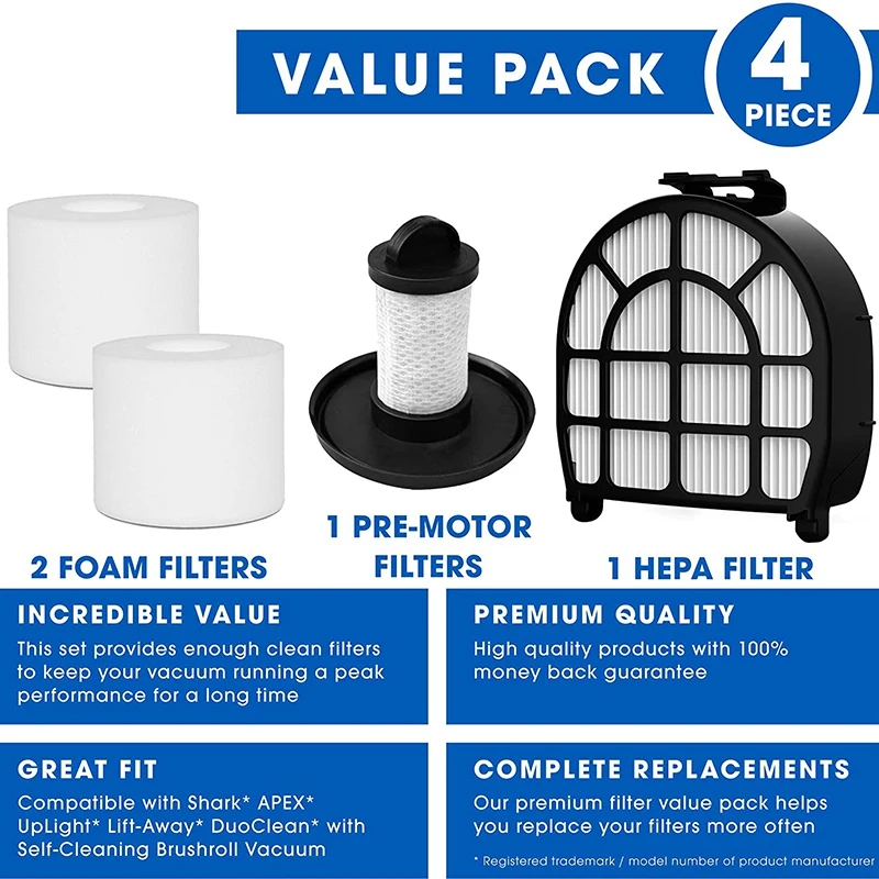 LZ601,LZ602 APEX UpLight Lift-Away Duo Clean Vacuum Cleaner Andifany Hepa Filter for Shark LZ600