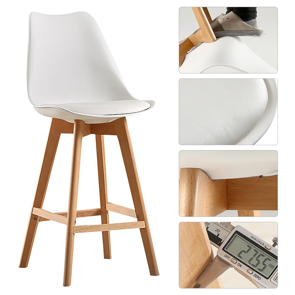 2pc Modern Bar Chair Minimalist Firmly High Stool Wooden Bar Chair Coffee Pub Drinking Barstool Home Funiture Kitchen Chair HWC 2pc Modern Bar Chair Minimalist Firmly High Stool Wooden Bar Chair Coffee Pub Drinking Barstool Home Funiture Kitchen Chair HWC