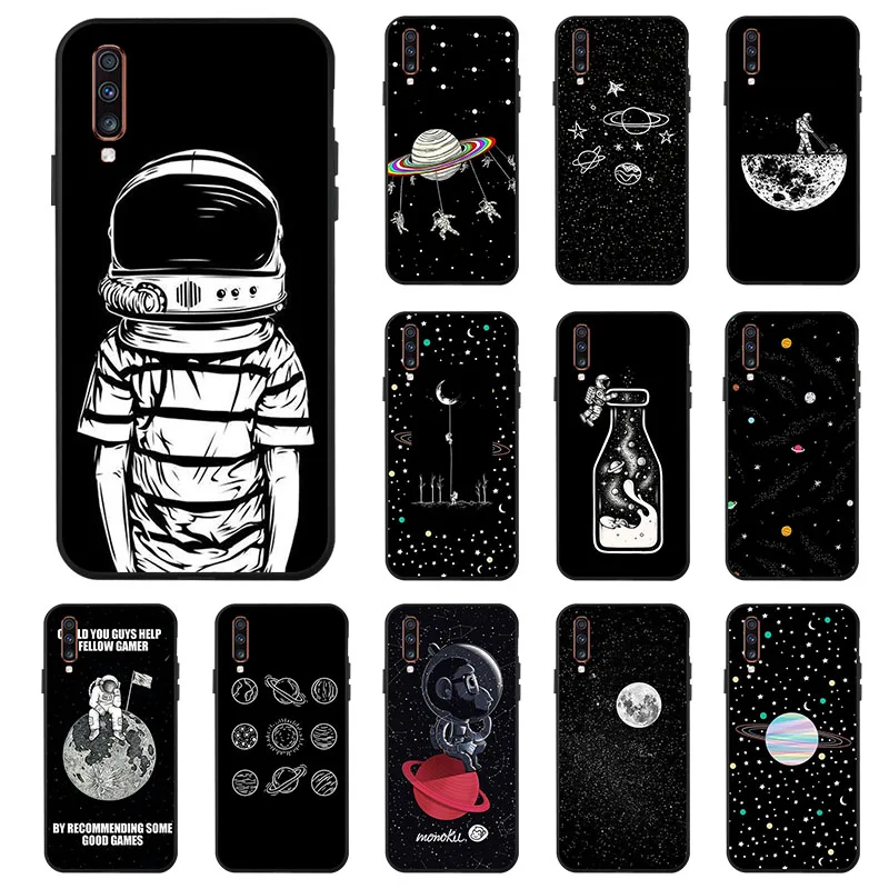 

Silicon TPU Case For Samsung Galaxy A70 Cases Black Painted Anti-knock Phone Cover For Samsung A70 SM-A705FN Covers