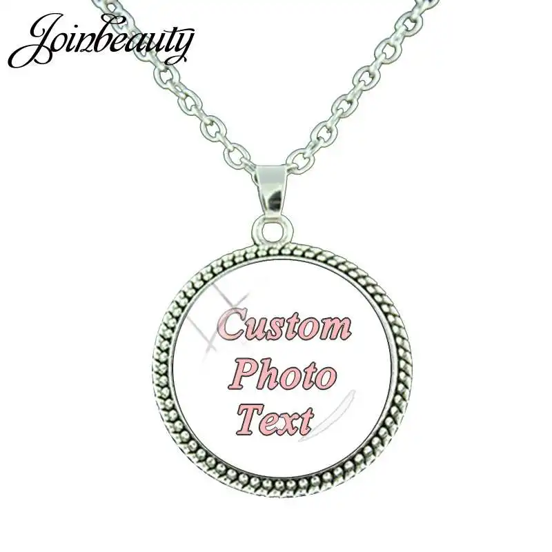 JOINBEAUTY персонализированные фото или кулон с текстом на заказ ожерелье фото вашего ребенка мама папа Дедушка подарок NA01 - Окраска металла: NA01