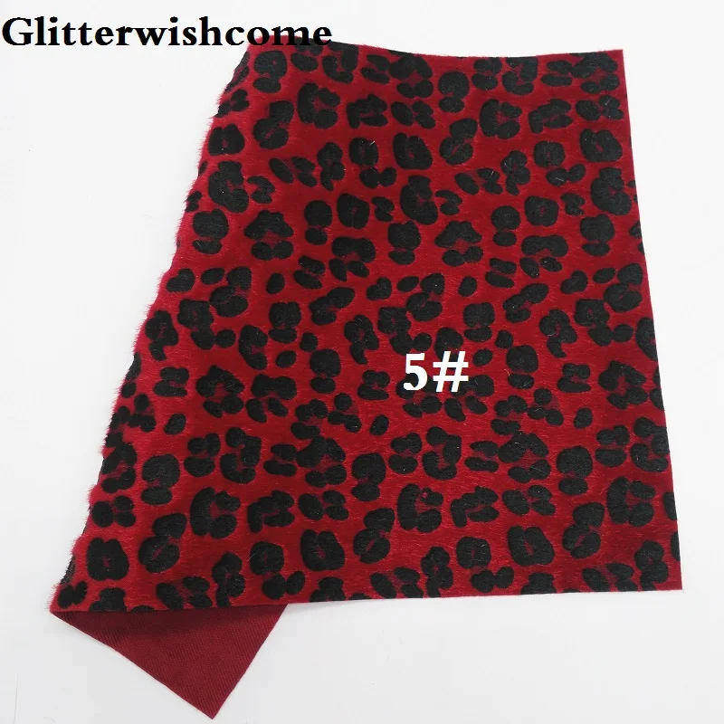 5 Glitterwishcome 21X29 см A4 размер винил для бантов с леопардовым принтом на лошадином меховые листы для бантов, GM216A - Цвет: 5