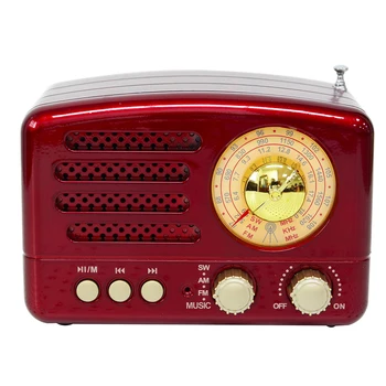 

Manual Bluetooth FM AM Portable Lightweight Radio Mini Receiver USB Charging TF Card Slot Speaker Handheld With Antenna