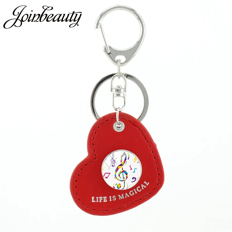 JOINBEAUTY семь цветов избиение ноты кнопки брелки в форме красного сердца