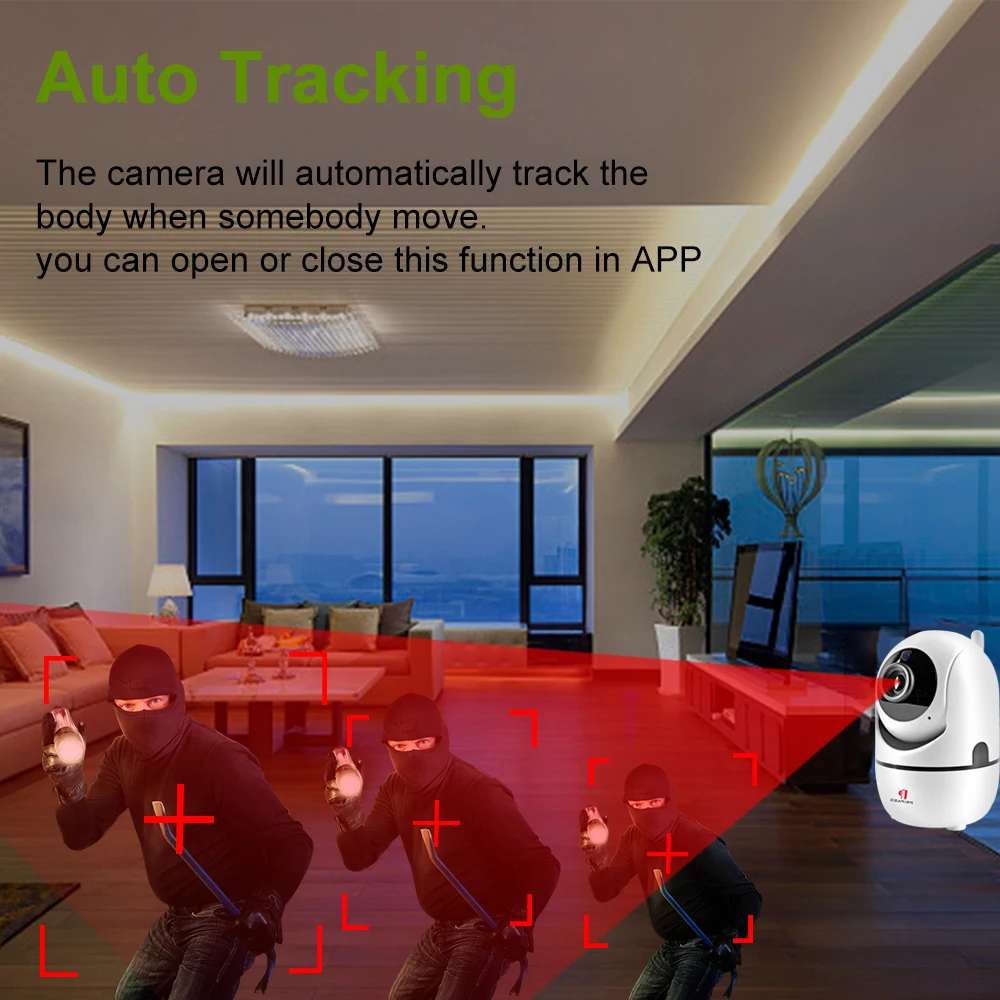  Pripaso 720P 1080P Auto Tracking Wireless IP Camera 2.0MP Cloud Baby Monitor Network WiFi Camera CC - 32997645395
