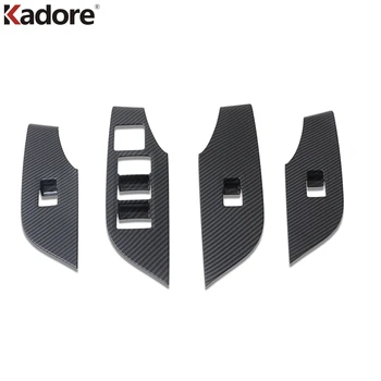 

For Toyota RAV4 RAV 4 2019 2020 Carbon Fiber Side door Window Control Switch Panel Cover Trim Car Accessories left hand driver