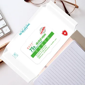 

80pcs/pack Disinfect Wipes Soft Alcohol 75% Wipe Antiseptic Pads Large Wet Wipe Sterilization First Aid Cleaning Tissue Care Wip