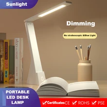 

LED Table Lamp Office Reading Lamp Bedroom Study USB Rechargeable Lamp Student Plug-in Folding Dimming Table Lamp Night Light