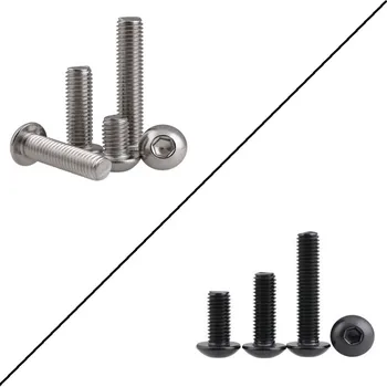 

10/50pcs M2 M2.5 M3 M4 M5 M6 304 A2-70 Stainless Steel Black grade 10.9 ISO7380 Hexagon Hex Socket Head Button Allen Bolt Screw