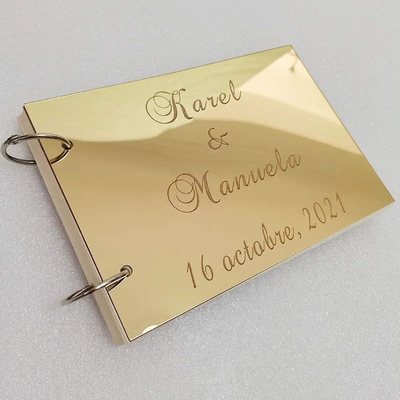 Acrylic Mirror White Blank Guestbook Wedding Signature Guest Book Personalized Baptism Event & Party Decor Favors Gifts