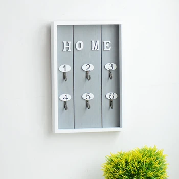 

Key Hook Handmade Wooden Key Storage Box Multi-purpose Wall Keys Ring Hanging Hook Retro