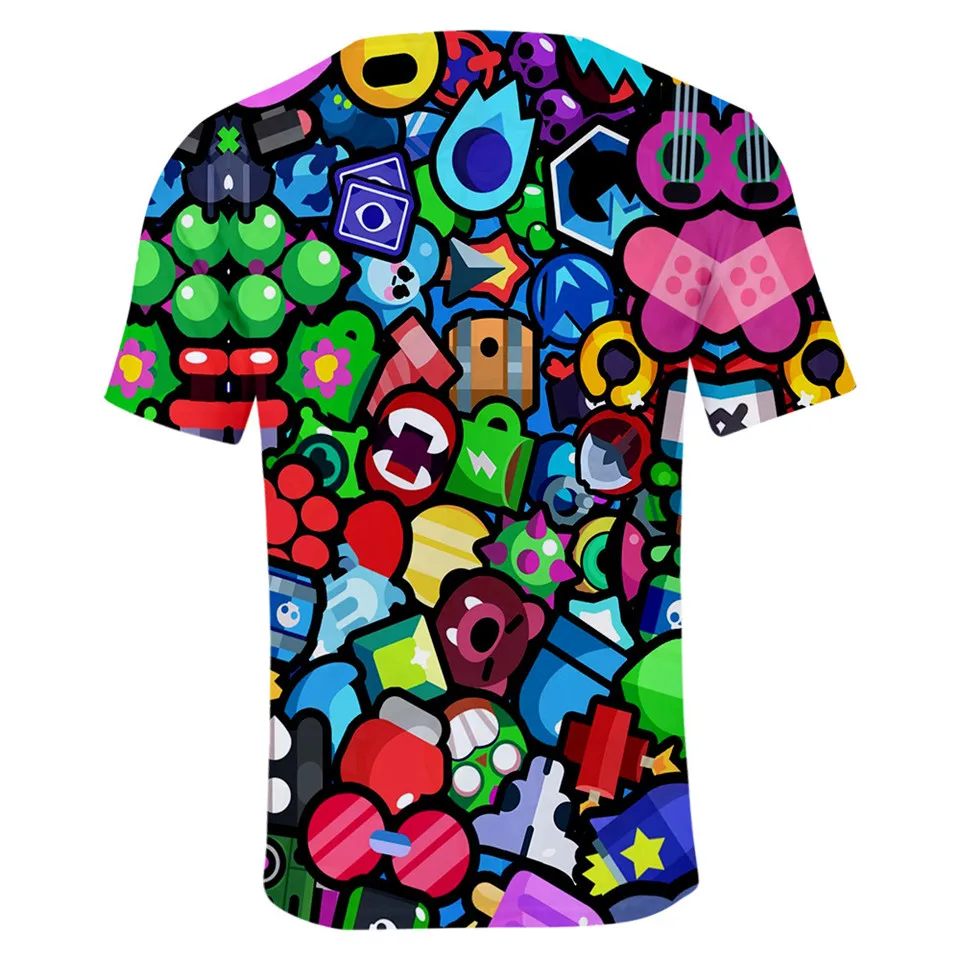 Футболка для детей возрастом от 2 до 13 лет футболка для мальчиков и девочек с 3d принтом в виде игры «стрельба» повседневные футболки с героями мультфильмов топы, одежда для подростков