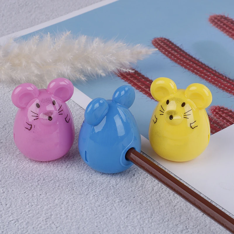 2шт Kawaii Милая пластиковая Мышь точилка для карандаша ручная канцелярская подарок