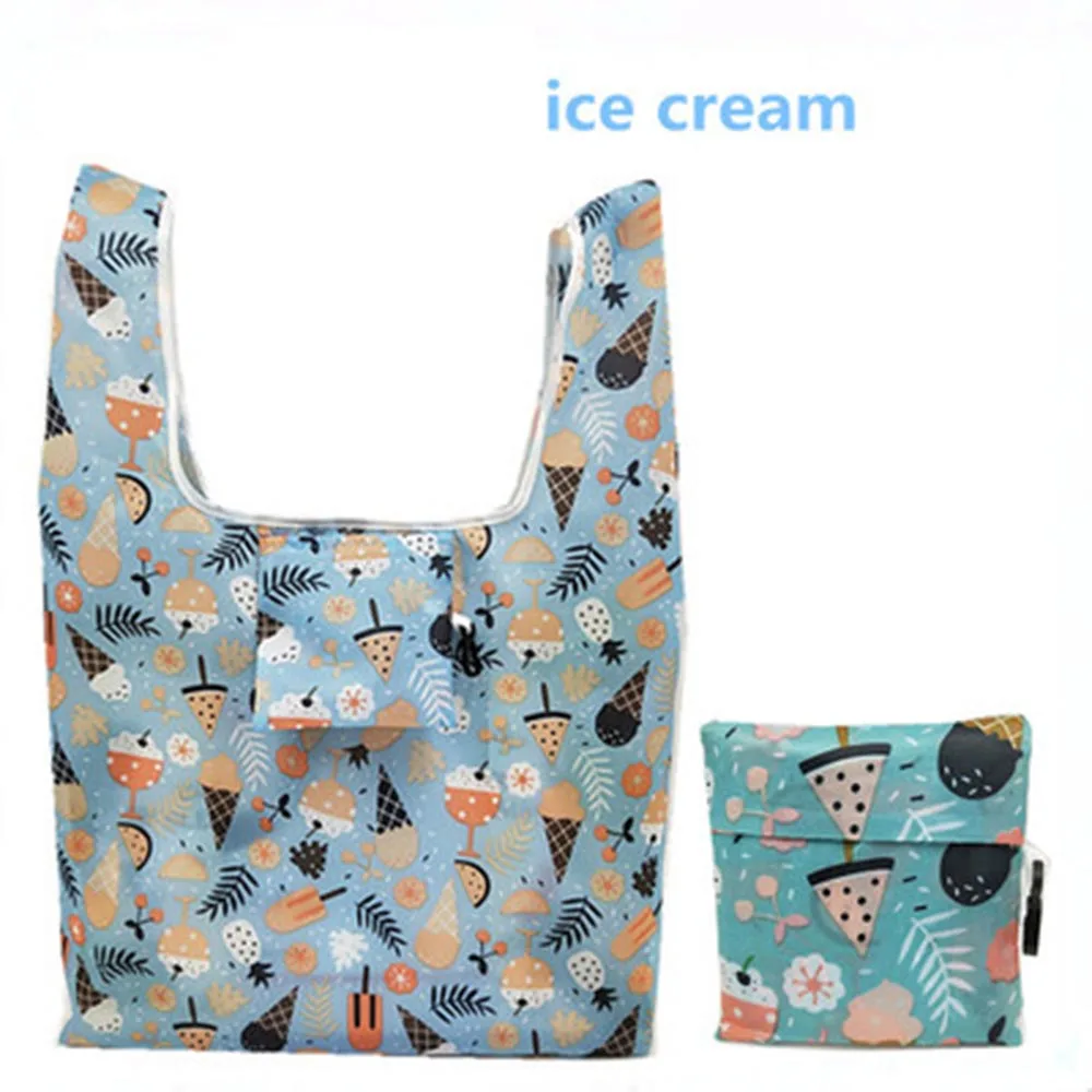 Фламинго переработанная хозяйственная сумка эко многоразовая сумка для покупок с короткими ручками Сумка мультяшный цветочный наплечный складной мешок сумки печать - Цвет: 10