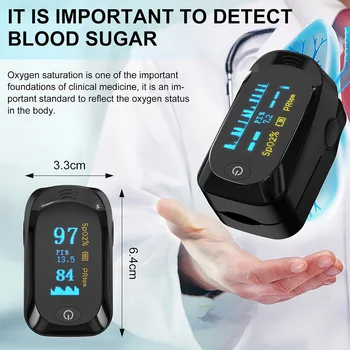 

2019 Fingertip Pulse Oximeter Digital Display Clip Type Heath Monitor Measurement Oximeters DC116