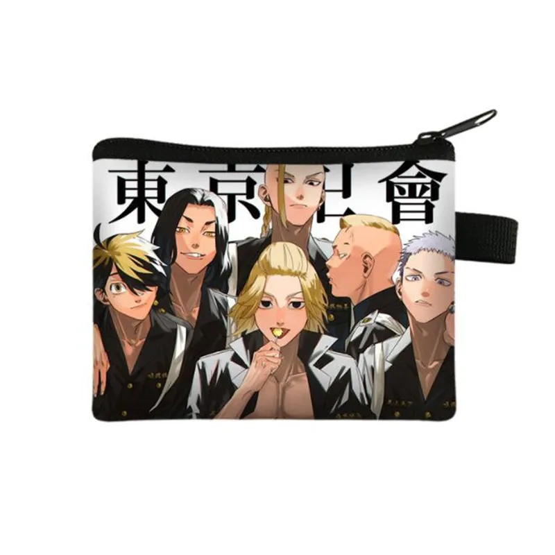 Japanese Anime Tokyo Revengers Wallets ID Card Coins Pocket Purses Zipper Poucht Cartoon Wallet Girl Boys Gift Billetera