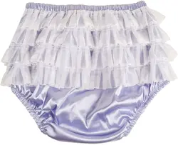 ABDL – couches pour bébé adultes, couvre chef à volants en dentelle pour Incontinence, pantalons lavables et réutilisables (2XL, bleu) 